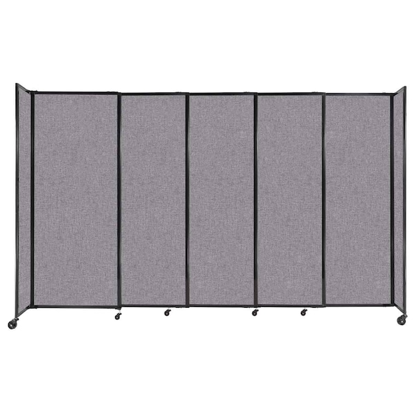 StraightWall Sliding Portable Partition 11'3" x 6'10" Cloud Gray Fabric